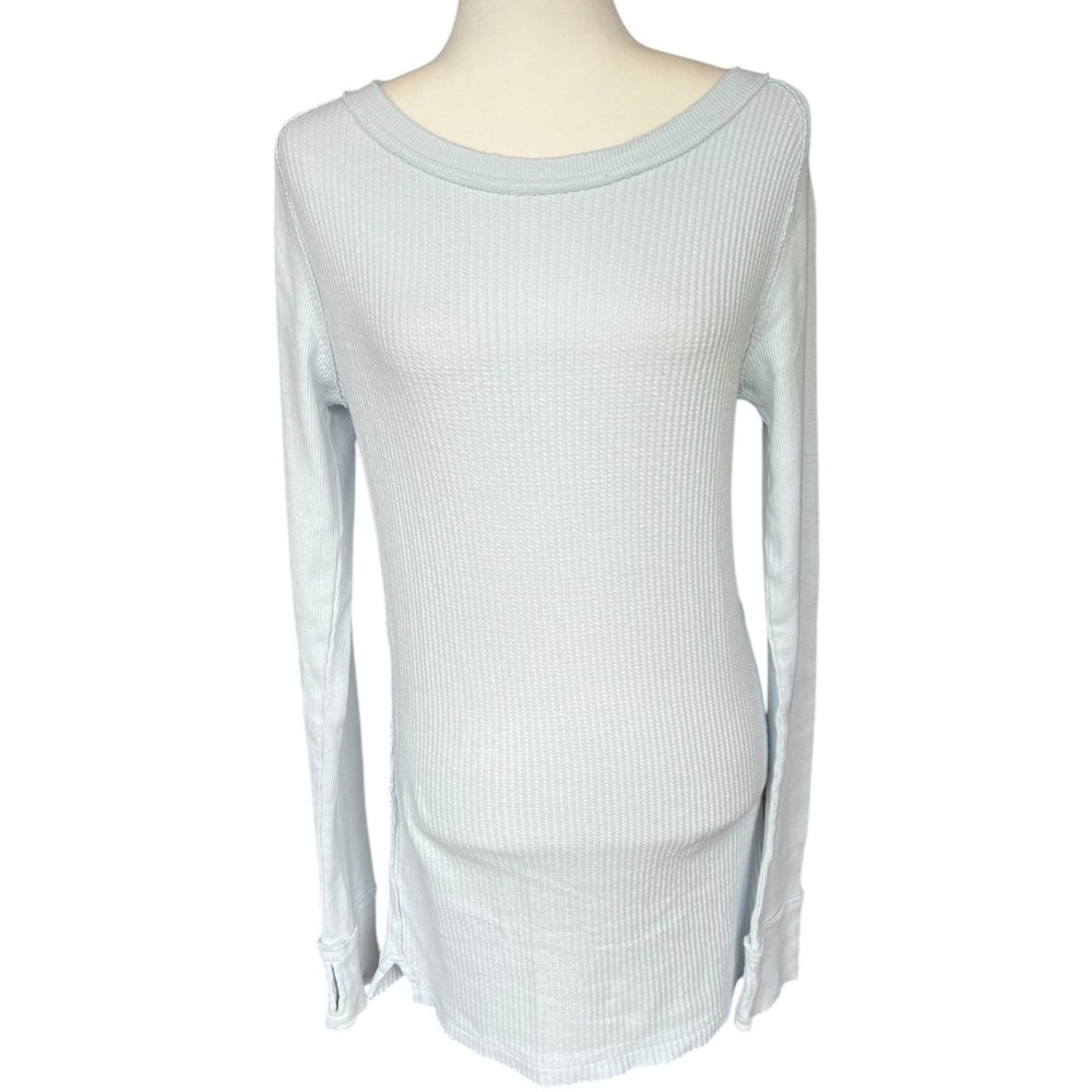Free People "We The Free" Honey B Crew Neck Medium Light Blue